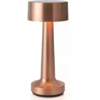 Goliving Tischlampe wiederaufladbar - Tischleuchte - Nachttischlampe - kabellos und dimmbar – Touch-Lampe – Nachtlampe – 21 cm – Gold