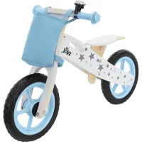 Joyz Laufrad für Kinder ab 2 Jahren aus Holz Blau Vollgummi-Räder