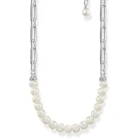 Thomas Sabo Halskette Glieder und Perlen Silber
