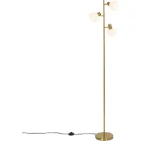 QAZQA Stehleuchte Gold mit Opalglas 3 Flammig Verstellbar Anouk