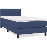 vidaXL Boxspringbett mit Matratze Blau 80x200 cm Stoff
