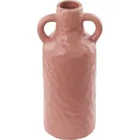 Beliani Blumenvase Porzellan rosa 24 cm DRAMA
