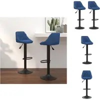 vidaXL Barhocker 2 Stk. Blau Samt - Barhocker