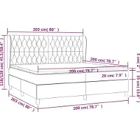 vidaXL Boxspringbett mit Matratze Dunkelbraun 200x200 cm Stoff