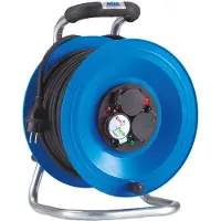 Hedi Kabeltrommel Kunststoff Länge 50m 4xSchuko H07RN-F 3x1,5mm² mit Thermoschutz - K2Y50NTFBGI 608