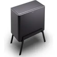 Klarstein Yuma Mülleimer 40 L inkl. Komposteimer mit Standbeinen Geruchsfilter Schwarz