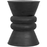 MUST Living Beistelltisch Ring aus Suarholz, handgefertigt, modern, rund, schwarz, Ø 35 cm