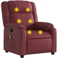 vidaXL Massagesessel Weinrot Kunstleder