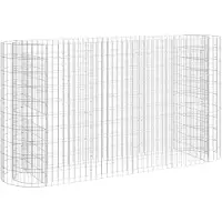 vidaXL Gabionen-Hochbeet Verzinktes Eisen 190x50x100 cm