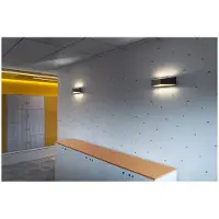 SLV LED Wandleuchte Cariso WL-4, Stahl, 2700K, schwarz, messing