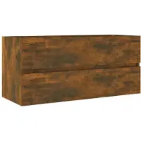 vidaXL Waschbeckenschrank Räuchereiche 100x38,5x45 cm Holzwerkstoff