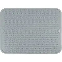 Krumble QUVIO Abtropfmatte - Abtropfgestelle - Geschirrspülen - Spülmaschine - Rutschfest - Haushalt - Silikon - 40 x 30 cm - Grau