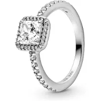 Pandora 198863C01-48 - quadratischer Funkelnder Strahlenkranz Ring - Sterling Silber - Zirkonia - Gr. 48