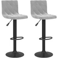 vidaXL Barhocker 2 Stk. Hellgrau Samt