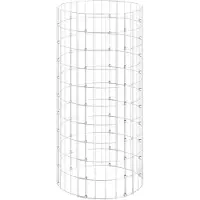 vidaXL Gabionen-Säule Rund Verzinkter Stahl Ø50x100 cm