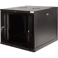 Logilink W15A40B, Wandmontiertes Regal, 15U, 50 kg, Sperrschloss, Schwarz