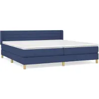 vidaXL Boxspringbett mit Matratze Blau 200x200 cm Stoff