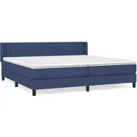 vidaXL Boxspringbett mit Matratze Blau 200x200 cm Stoff
