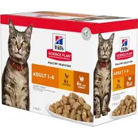 Hills Science Plan Science Plan Feline Adult Multipack Poultry Selection 85 g x12