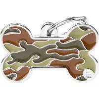 My Family Bone Camouflage ID-Hundetag grün, 3.8x2.4cm (1 Stk)