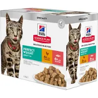 Hill's Pet Nutrition Adult Perfect Weight Combipack Huhn Lachs Katzen-Nassfutter 85g