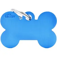 My Family Bone Aluminium ID-Hundetag blau, 4.8x3.1cm (1 Stk)