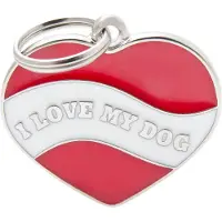 My Family MyFa tegn charms, heart I love my dog