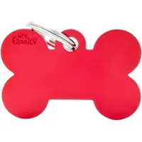 My Family Bone Aluminium ID-Hundetag rot, 4.8x3.1cm (1 Stk)
