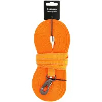Dogman Iris Gewebte Schleppleine mit Karabinerhaken Orange 20mm 15m