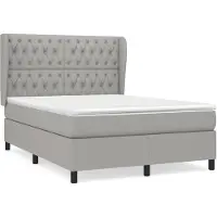 vidaXL Boxspringbett mit Matratze Hellgrau 140x200 cm Stoff
