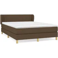 vidaXL Boxspringbett mit Matratze Dunkelbraun 140x190 cm Stoff
