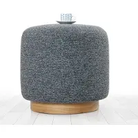 Hannah Home , Cheriton Puf - Grey, Sitzpuff, 50 % BAUMWOLLE / 50 % LEINEN, Grau, 45 x 45 x 42 cm