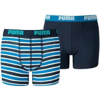 Puma Boxershorts JUNGEN BASIC BOXER Printed Stripes 2P in Blue | Gr.: 164