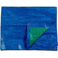 EDM 4x5m doppelseitige Markise. Farbe blau/grün. Dichte 90g/m²