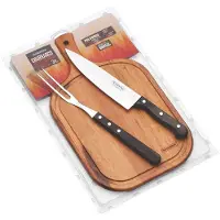 Tramontina Messer und Gabel zum Schneiden von Fleisch mit Schneidebrett