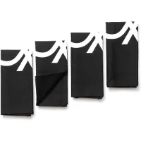 Benetton - Set 4-teiliges Tischset 45 x 30 cm, Polypropylen, Schwarz und Weiß