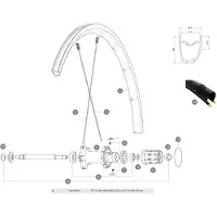 Mavic Kysrium Elite Ust 2018 Hintere Linke Speichen 10 Einheiten