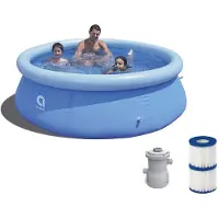 Enero Aufblasbarer Ringpool Schwimmbadset, Durchmesser 240 cm und Höhe 63 cm, mit Luftreiniger