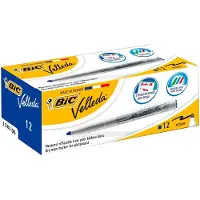 BIC Pack 12 Velleda Pizarra 1741 Punta Media Blau