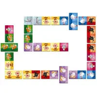 Janod Domino Spiel - Lernspiel aus Karton mit Tiermotiven für Kinder