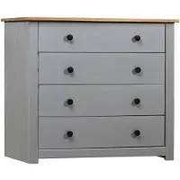 vidaXL Sideboard Grau 80x40x73 cm Kiefernholz Panama
