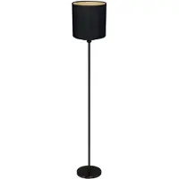 Mexlite Stehleuchte Noor 1-flammig Schwarz Matt/ Chintz Schwarz 30x30cm