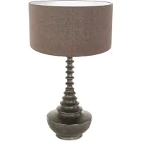 Anne Light & Home Anne Lighting - tischlampe - Bois - schwarz - holz leinen - Ø 40cm - E27 - 3761ZW