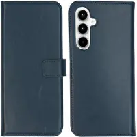 Selencia Samsung Galaxy A55 Hülle - Echtes Leder - - Klapphülle - Blau