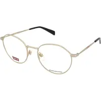 Levi's LV 1059 Unisex-Brille inkl. Gläser Vollrand Rund Metall-Gestell 53/19/140, gold