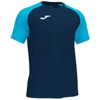 Joma academy iv sport t-shirt navy-fluor turq l männer