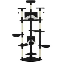 vidaXL Katzen-Kratzbaum mit Sisal-Kratzsäulen 203 cm Schwarz und Weiß