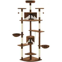vidaXL Katzen-Kratzbaum mit Sisal-Kratzsäulen 203 cm Braun und Weiß