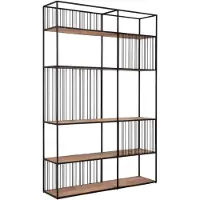 DTP Home Regal Barra aus recyceltem Teakholz, modernes Industriedesign, Natur, 140 cm breit, 5 Fächer