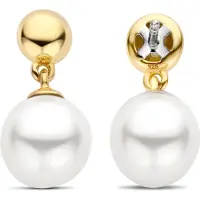 Ti sento Ohrringe - 925er Sterlingsilber The Elegant Pearl Pendant - Gr. unisize - in Gelbgold - für Damen